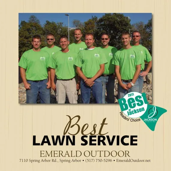 Emerald Outdoor, LLC team winning the Best of Jackson Lawn Care award.